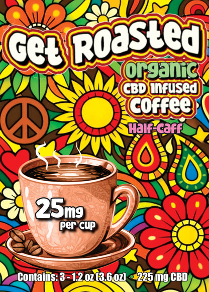 Organic CBD infused Coffee Half Caffeine -225mg